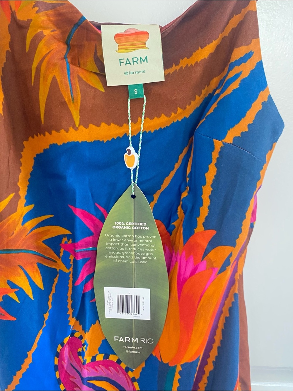 Farm Rio Vintage Wave Multicolor Viscose Maxi Dress S NWT - Picture 6 of 6